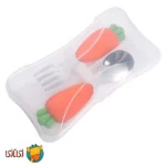 قاشق و چنگال دسته سیلیکونی کودک جوجوببک jojobebek مدل هویج (CARROW FIGURE)