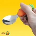 قاشق و چنگال دسته سیلیکونی کودک جوجوببک jojobebek مدل هویج (CARROW FIGURE)