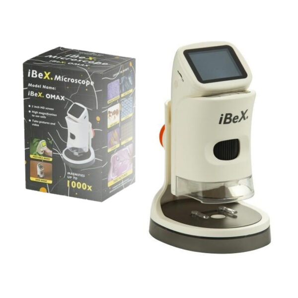 میکروسکوپ دیجیتالی آیبکس مدل Omax با بزرگنمایی 1000 برابر و صفحه نمایش 2 اینچی و لوازم جانبی