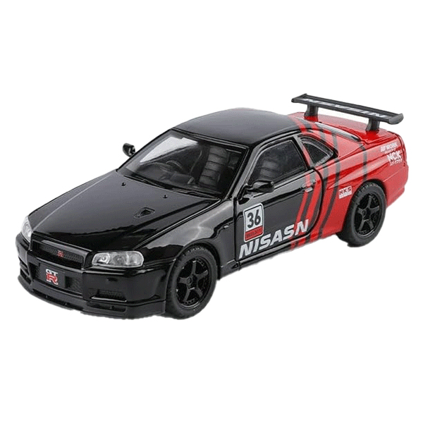 ماکت ماشین نیسان مدل Skyline GTR-R34 عقب کش مقیاس 1:24