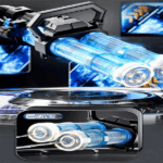 تفنگ آبپاش شارژی دولول مدل JF-005G – پرتاب قوی، چراغ LED، مخزن ۲.۵ لیتری