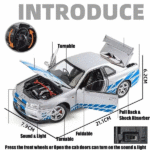 ماکت ماشین عقبکش مدل Nissan Skyline GTR-R34 مقیاس 1:24