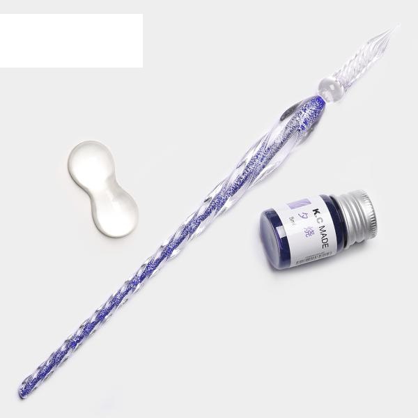 ست قلم شیشه‌ای اکلیلی آبی برند Glass Pen