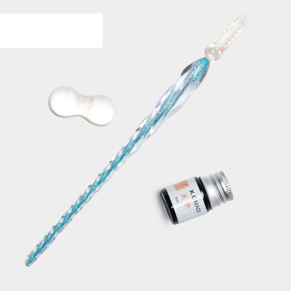 ست قلم شیشه‌ای اکلیلی آسمانی برند Glass Pen