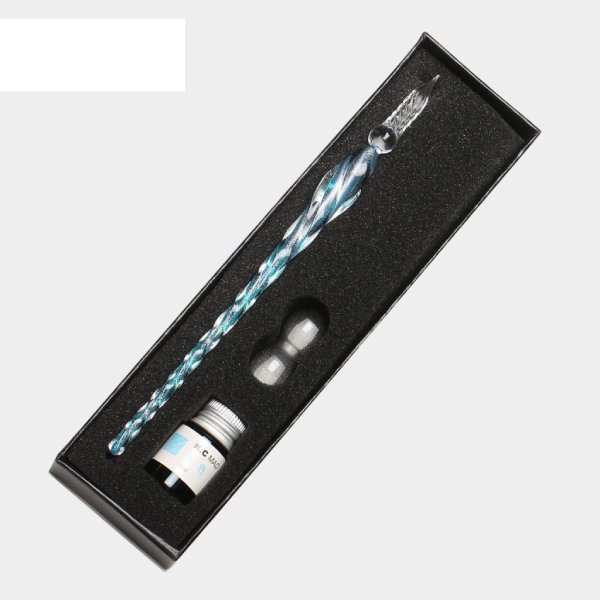 ست قلم شیشه‌ای اکلیلی آسمانی برند Glass Pen