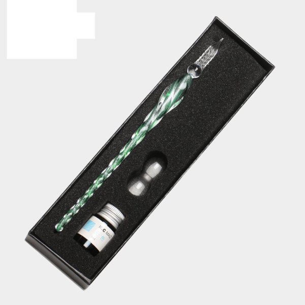 ست قلم شیشه‌ای  اکلیلی سبز برند Glass Pen