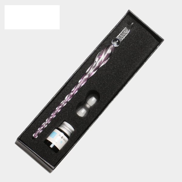 ست قلم شیشه‌ای اکلیلی صورتی روشن برند Glass Pen