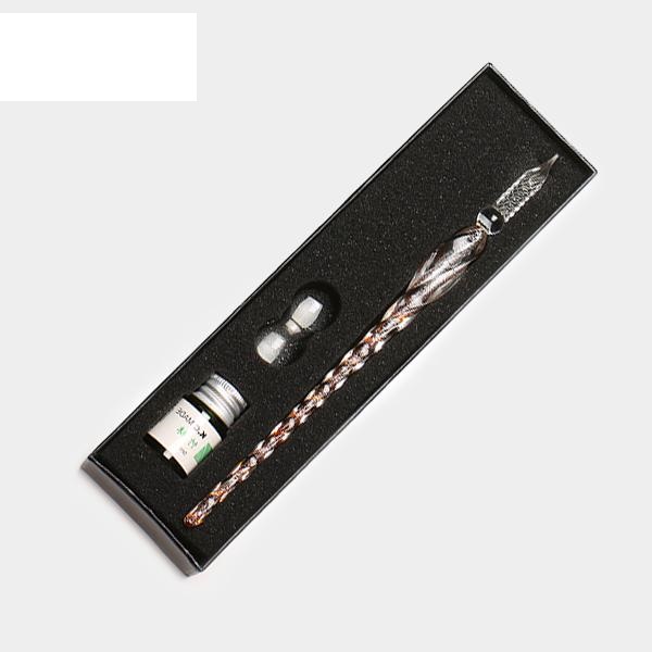 ست قلم شیشه‌ای اکلیلی طلایی برند Glass Pen