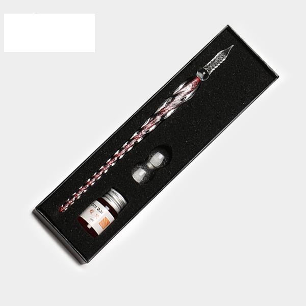 ست قلم شیشه‌ای اکلیلی قرمز برند Glass Pen