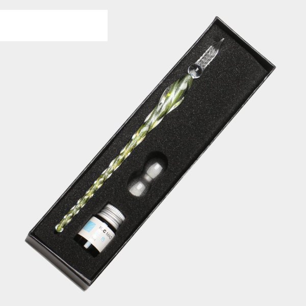 ست قلم شیشه‌ای اکلیلی لیمویی برند Glass Pen