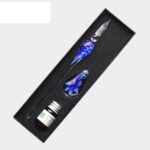 ست قلم شیشه‌ای گل آبی Glass Pen