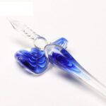 ست قلم شیشه‌ای گل آبی ویژه برند Glass Pen