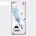 ست قلم پر آبی فرفری با نوک شیشه‌ای Glass Pen