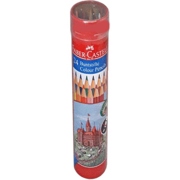 مدادرنگی جعبه فلزی استوانه طرح قلعه12 رنگ برند فابرکستل