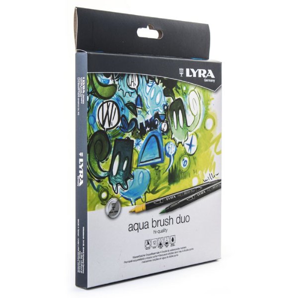 ماژیک براش دو سر لیرا 12 رنگ مدل PolyColor