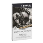 مداد رنگی 12 عددی سفید مشکی لیرا مدل Polycolor