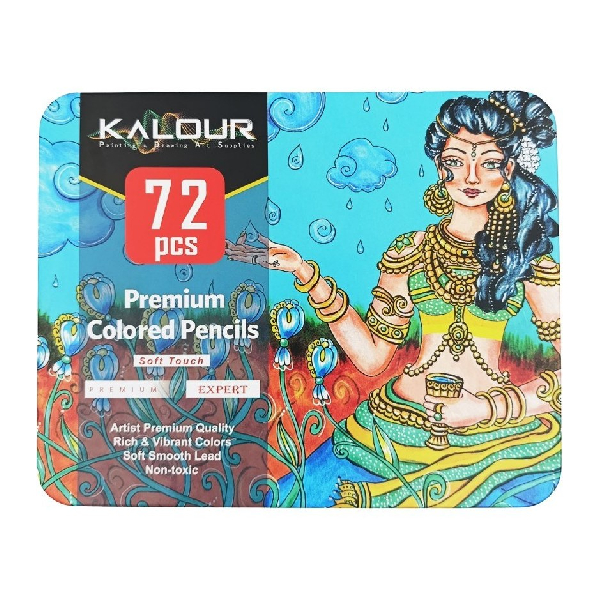 مداد رنگی کالر 72 رنگ جعبه فلزی مدل Kalour