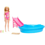 عروسک باربی مدل Doll and Pool Playset کد HRJ74