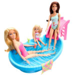 عروسک باربی مدل Doll and Pool Playset کد HRJ74