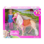 عروسک باربی مدل Doll and Horse Playset کد FXH13