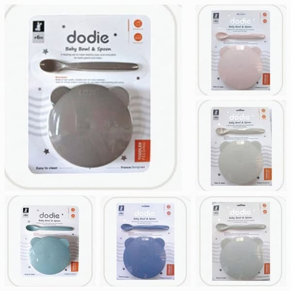 ظرف غذا درب دار با قاشق نوزادی دودیه Dodie