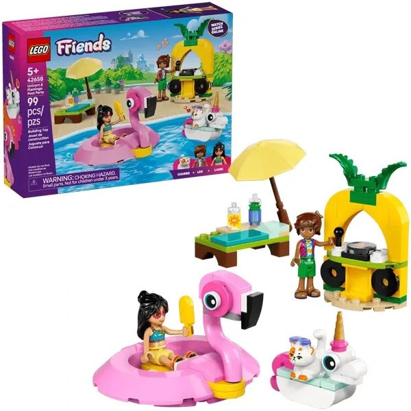لگو-سری-فرندز-مدل-Unicorn-&-Flamingo-Pool-Party-کد-42658-101 لگو سری فرندز مدل Unicorn & Flamingo Pool Party کد 42658