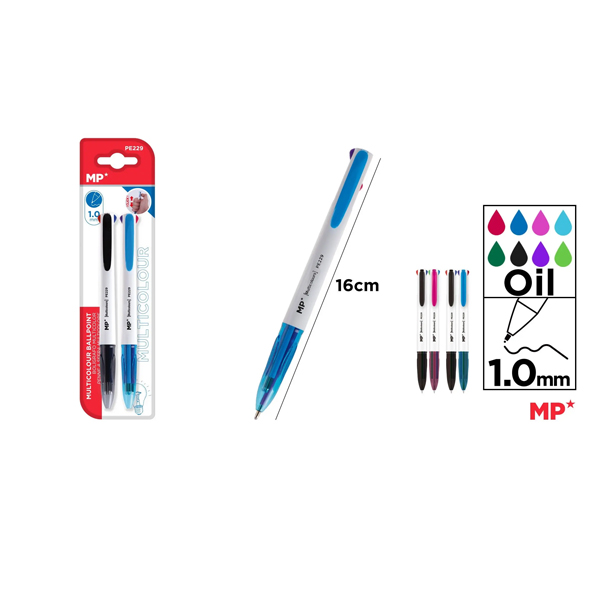 خودکار ام پی با 4 رنگ اصلی کد PE229 بسته 2 عددی