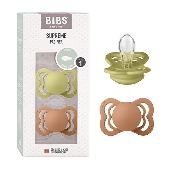 پستانک ارتودنسی 0 تا 6 ماه بیبس Bibs رنگ سبز و نارنجی