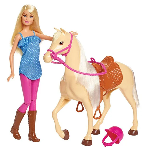 عروسک باربی مدل Doll and Horse Playset کد FXH13