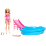 عروسک باربی مدل Doll and Pool Playset کد HRJ74