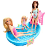 عروسک باربی مدل Doll and Pool Playset کد HRJ74