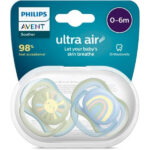 پستانک الترا ایر 0-6 ماه اونت (Philips Avent Ultra Air) مدل خورشید رنگین کمان