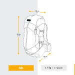 کوله پشتی 60 لیتری زنانه سیموند مدل MT100 Easyfit
