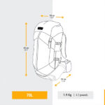 کوله پشتی 70 لیتری زنانه سیموند مدل MT100 Easyfit