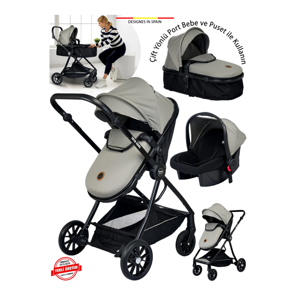 کالسکه کودک بیبی هوم Baby Home مدل 1010 Qool رنگ دودی