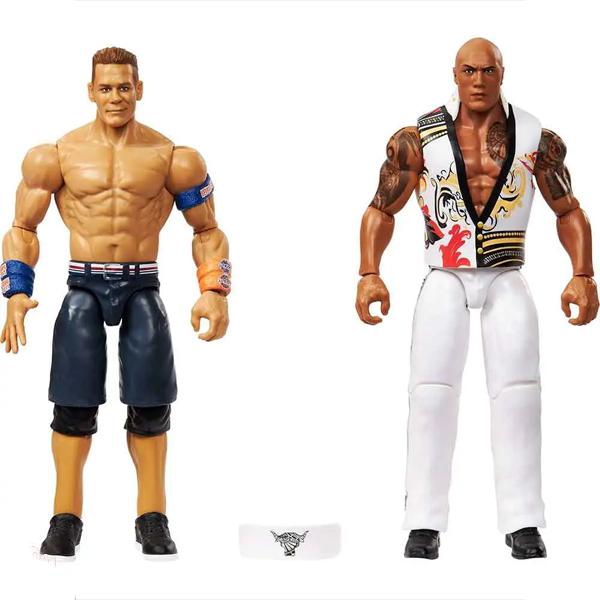 اکشن فیگور کشتی کج راک و جان سینا The Rock & John Cena برند متل آمریکا