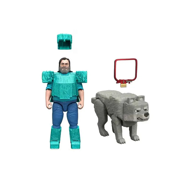 پک 2 تایی اکشن فیگورهای Minecraft مدل Man’s Best Wolf
