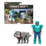 پک 2 تایی اکشن فیگورهای Minecraft مدل Man’s Best Wolf