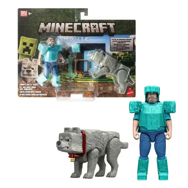 پک 2 تایی اکشن فیگورهای Minecraft مدل Man’s Best Wolf