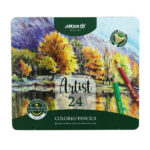 مداد رنگی 24 رنگ جعبه فلزی حرفه ای آرتیست آریا کد3902/3931