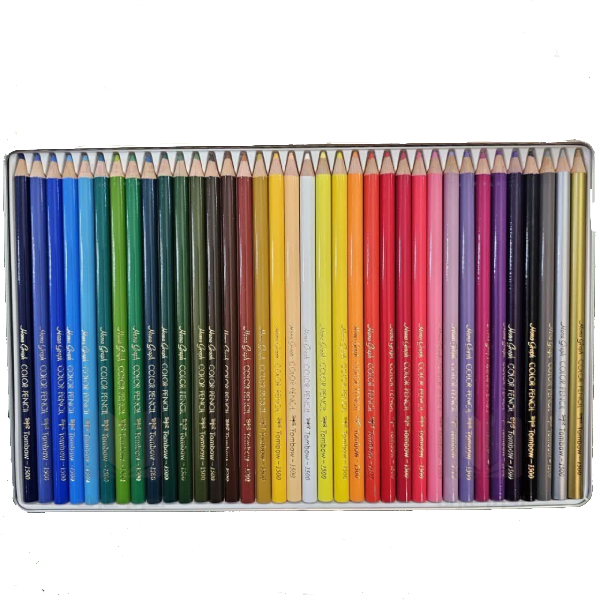 مداد رنگی 36 رنگ جعبه فلزی تومبو زرد کد CB-NQ36C
