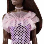 عروسک باربی مدل Pink Sequin Dress Black کد W3FC14Z4 03