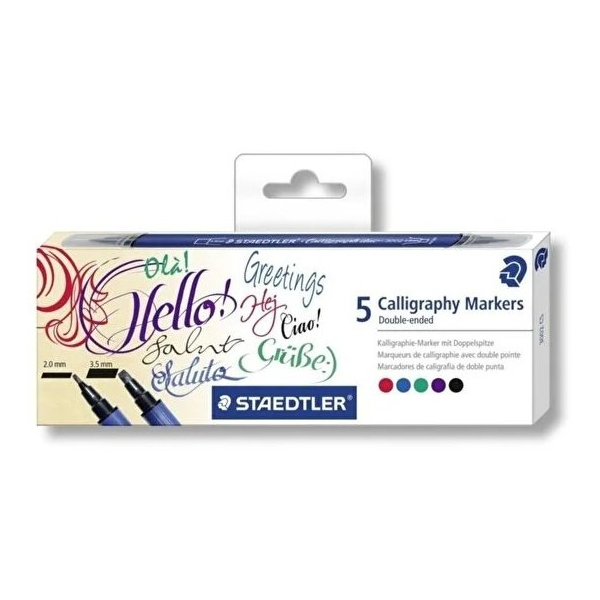 ست خوش نویس دو طرفه 5 رنگ استدلر مدل Calligraph