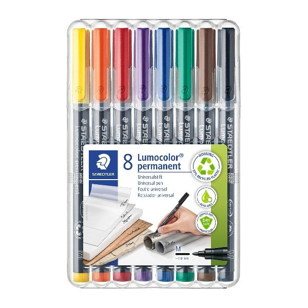 ست ماژیک 8 رنگ استدلر مدل Lumocolor