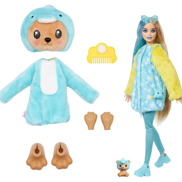 عروسک باربی سوپرایزی مدل Teddy Bear Costume کد HRK25