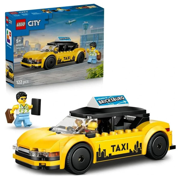 لگو-سری-سیتی-مدل-Yellow-Taxi-کد-60487-101 لگو سری سیتی مدل Yellow Taxi کد 60487