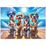 پازل 200 تکه آرت پازل مدل Vacation Dogs کد 35538