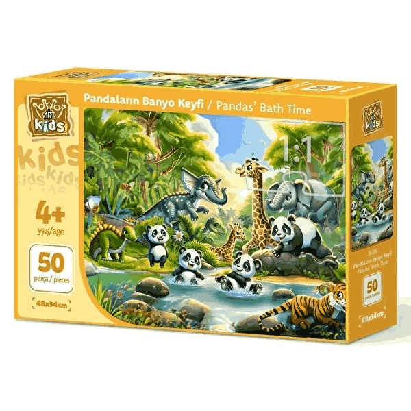 پازل 50 تکه آرت پازل مدل Pandas Bath Time کد 35326 پازل 50 تکه آرت پازل مدل Pandas Bath Time کد 35326