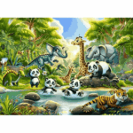پازل 50 تکه آرت پازل مدل Pandas Bath Time کد 35326