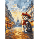 پازل 260 تکه آرت پازل مدل The Artist Cat in Paris کد 40270